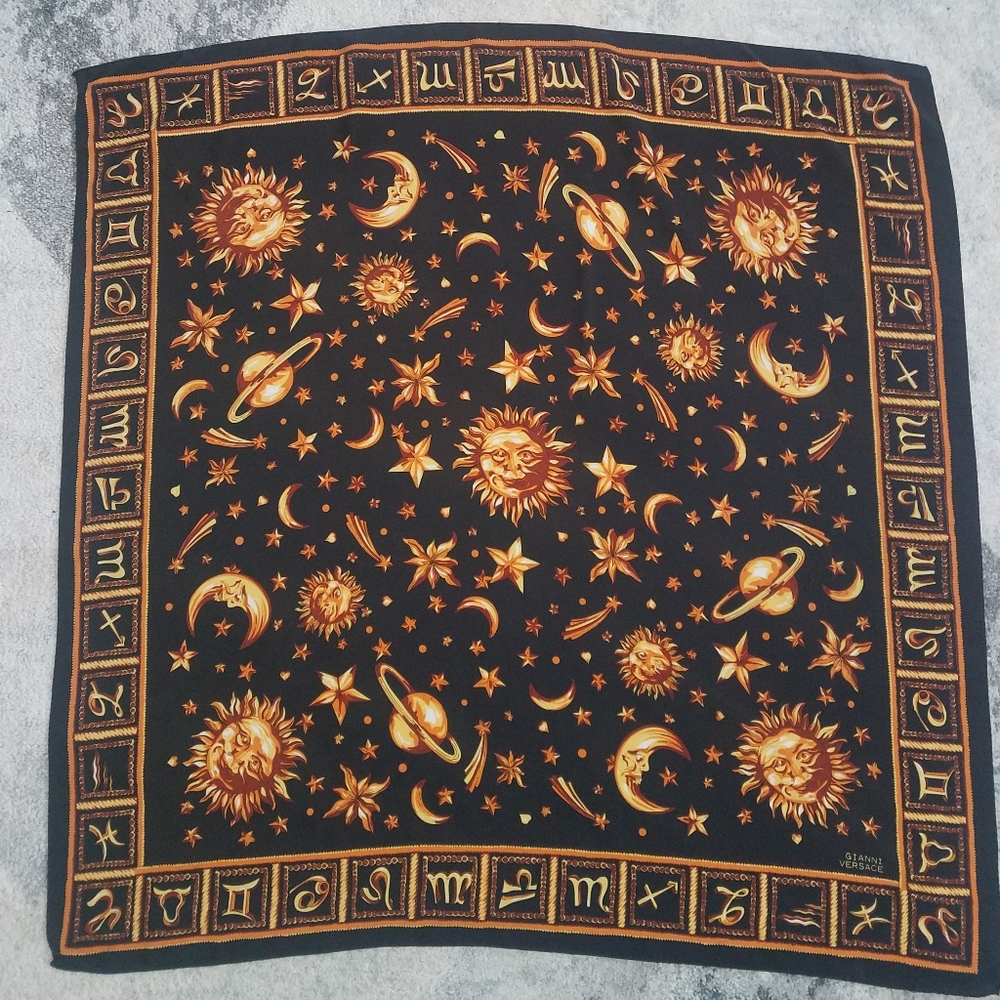 Gianni Versace astrology scarf vintage designer